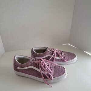 Pink Glitter Vans Old Skool Sneakers Size 10